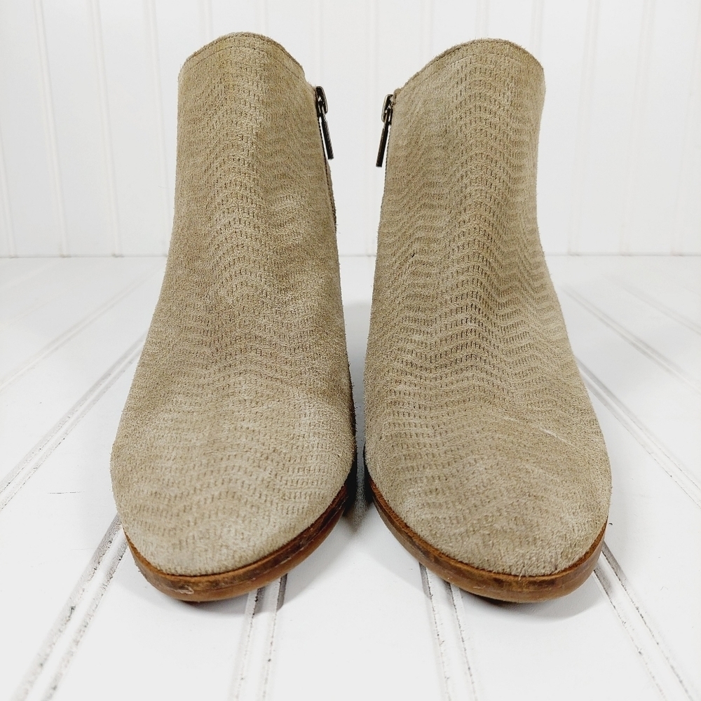 Lucky Brand Pickla Suede Leather Cut Out Booties B384 - Picture 3 of 12